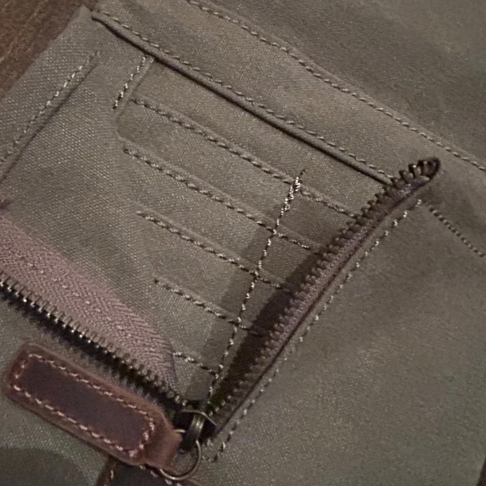 DaVan Crossbody Bag Unisex Small Canvas Leather Utility Gorpcore Rugged Commuter